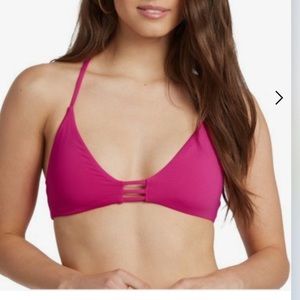 Neon pink Roxy swim top. Medium.